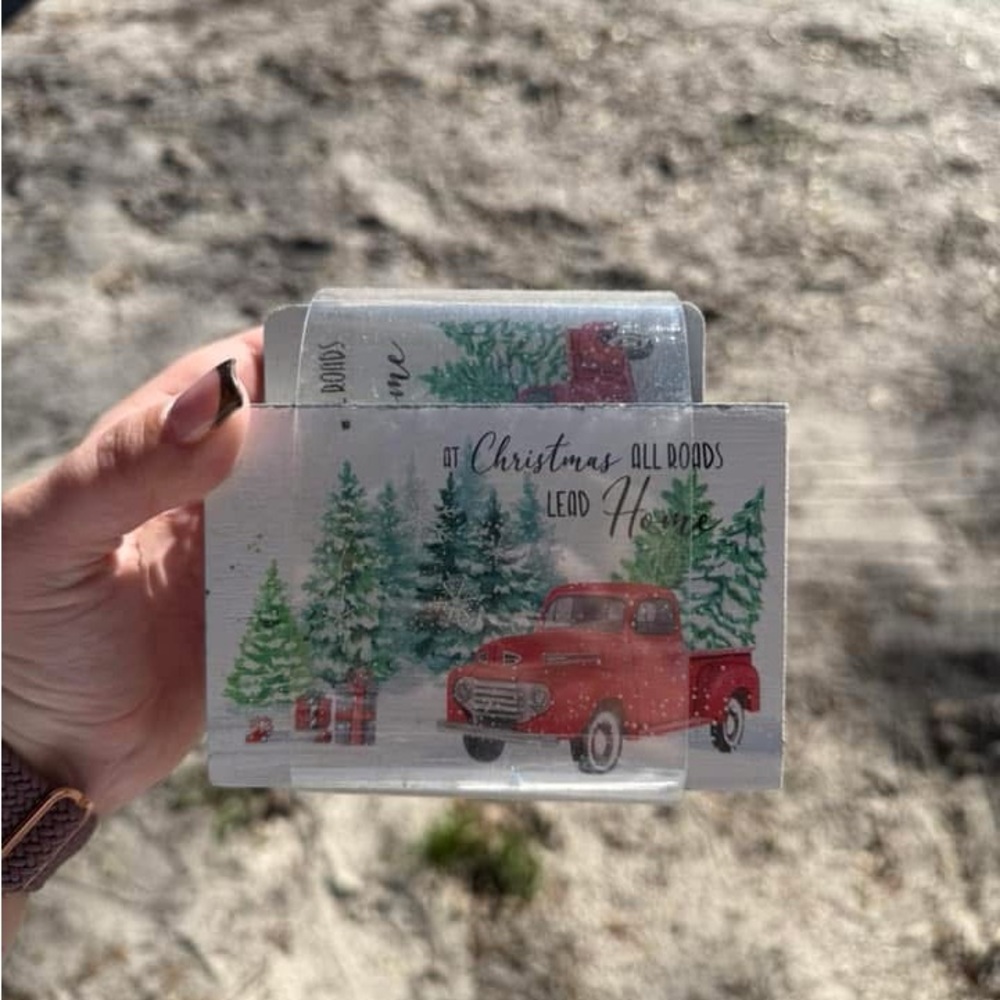 Christmas All Roads Lead Home coasters